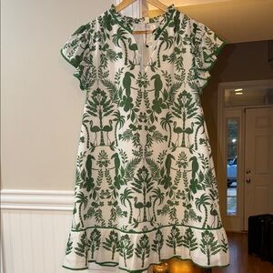 SUGARLIPS - Green and White Patterned Dress